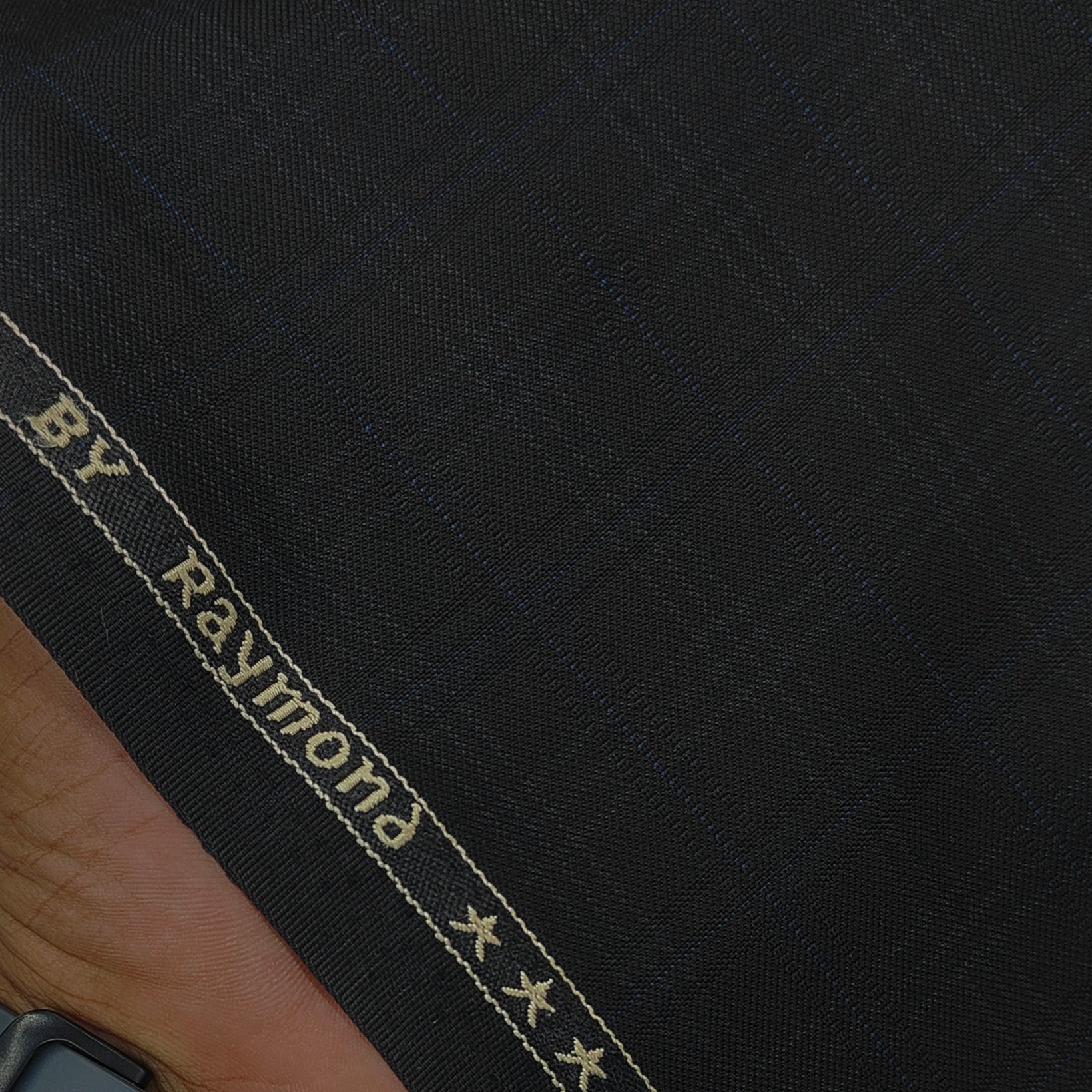 Blazer Fabric Raymond Poly Viscose Tartan Check Colour Blue N Dull Black